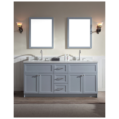 Ariel Bathroom Vanities, Double Sink Vanities, Complete Vanity Sets, 816606015702, F073D-WQ-GRY