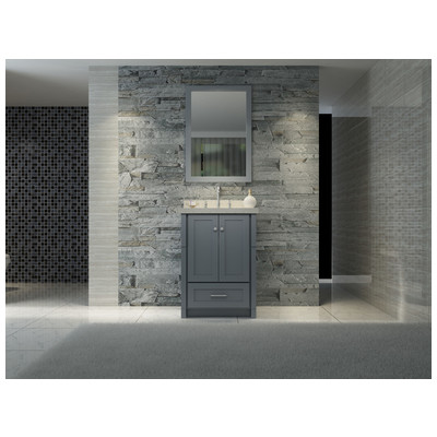 Bathroom Vanities Ariel Grey L025S-GRY 816606015207 Single Sink Vanities Under 30 gray Complete Vanity Sets 25 