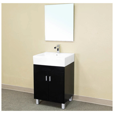 Bellaterra Bathroom Vanities, Single Sink Vanities, Under 30, Black, White Ceramic, Birch, 609456810906, 203146
