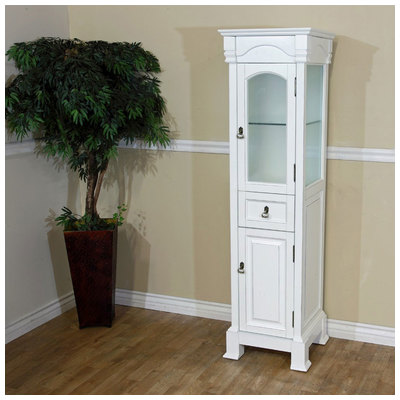 Storage Cabinets Bellaterra Birch White (rub edge) 205065-TOWER-WH 608729782728 Whitesnow Bathroom Linen White Wood Natural Ash Natural Complete Vanity Sets 