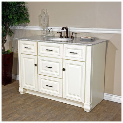 Bellaterra Bathroom Vanities, Single Sink Vanities, 40-50, White, White cararra, Birch + plywood, 608729783060, 605022