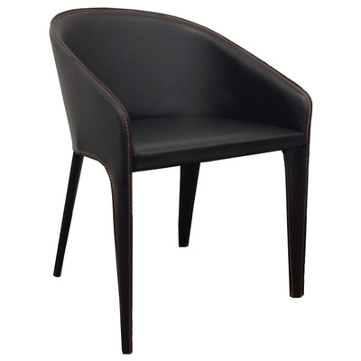 Bellini Modern Living Dining Room Chairs, Black,ebonyOrange, LEATHER, Black,DarkGold,OCHRE,OrangeLeather,Leatherette, Antonia BLK
