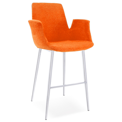 Bellini Modern Living Bar Chairs and Stools, Orange, 