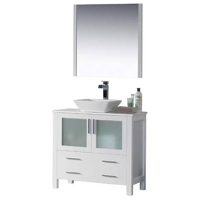 Blossom Bathroom Vanities, 30-40, Modern, White, Modern, 842708124509, 001 36 01 V M