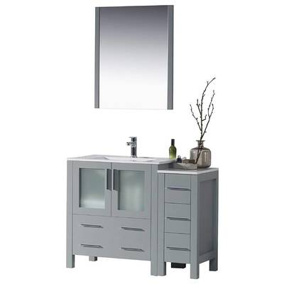 Blossom Bathroom Vanities, 40-50, Modern, Gray, Modern, 842708124813, 001 42S 15 C M