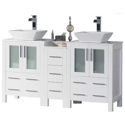 Blossom Bathroom Vanities, Double Sink Vanities, 50-70, Modern, White, Modern, 842708124998, 001 60S1 01 V