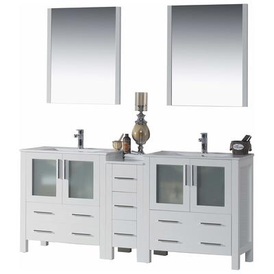 Blossom Bathroom Vanities, Double Sink Vanities, 70-90, Modern, White, Modern, 842708125278, 001 72 01 C M