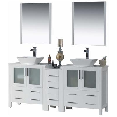 Blossom Bathroom Vanities, Double Sink Vanities, 70-90, Modern, White, Modern, 842708125292, 001 72 01 V M