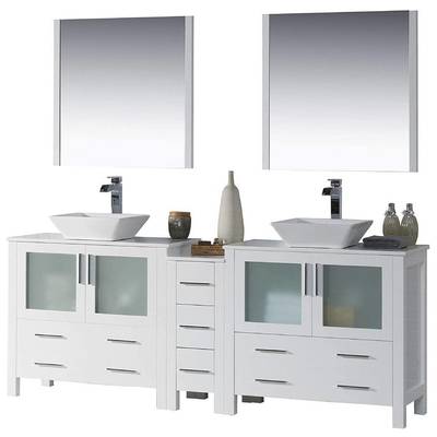 Blossom Bathroom Vanities, Double Sink Vanities, 70-90, Modern, White, Modern, 842708125421, 001 84S1 01 V M