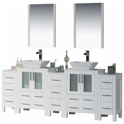 Blossom Bathroom Vanities, Double Sink Vanities, 70-90, Modern, White, Modern, 842708125650, 001 84S3 01 V M