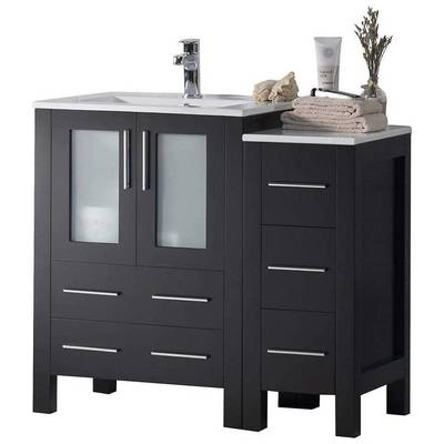 Bathroom Vanities Blossom Sydney V8001 36S 02 842708124615 30-40 Modern Dark Brown Cabinets Only 25 