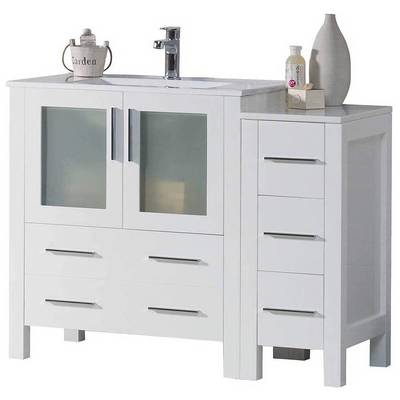 Blossom Bathroom Vanities, 40-50, Modern, White, Cabinets Only, Modern, 842708124691, V8001 42S 01