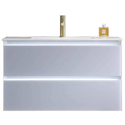 Blossom Bathroom Vanities, 30-40, Modern, Gray, Cabinets Only, Modern, 842708122550, V8018 36 24