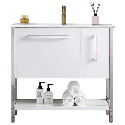 Blossom Bathroom Vanities, 30-40, Modern, White, Cabinets Only, Modern, 842708123137, V8022 36 01