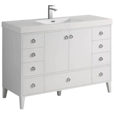 Blossom Bathroom Vanities, 40-50, Modern, White, Cabinets Only, Modern, 842708123359, V8023 48 01S