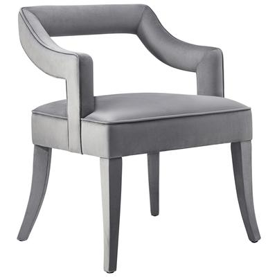 Chairs Contemporary Design Furniture Tiffany-Chair Velvet Grey CDF-A210 806810354742 Dining Chairs Gray Grey Stools Stool 