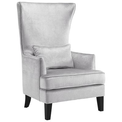 Chairs Contemporary Design Furniture Bristol-Chair Velvet Silver CDF-A89 641676978974 Accent Chairs Silver Accent Chairs Accent 