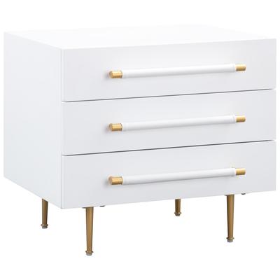 Night Stands Contemporary Design Furniture Trident-Nightstand Acacia MDF Metal White CDF-B44076 793611833326 Nightstands 