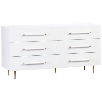Bedroom Chests and Dressers Contemporary Design Furniture Trident-Dresser Acacia MDF Metal White CDF-B44095 793611833814 Dressers Over 50 in. Over 60 in. Under 20 in. Under 20 in. 