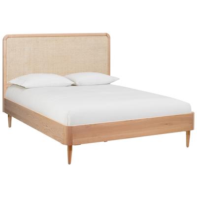 Beds Contemporary Design Furniture Carmen-Bed Cane Iron MDF Veneer Wood Natural Ash CDF-B44159 793611836358 Beds Wood King 