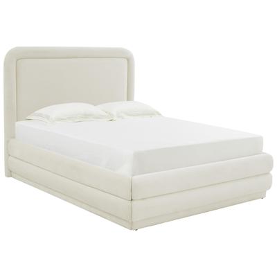 Contemporary Design Furniture Beds, Cream,beige,ivory,sand,nude, Upholstered,Wood, Full, Cream, Velvet,Wood, Beds, 793611836174, CDF-B44216