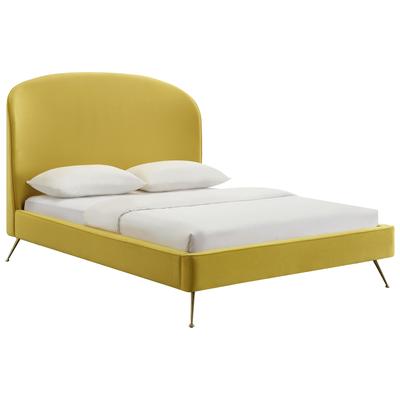 Contemporary Design Furniture Beds, Gold, King,Queen,Twin, Gold, Velvet, Beds, 793611828186, CDF-B6346