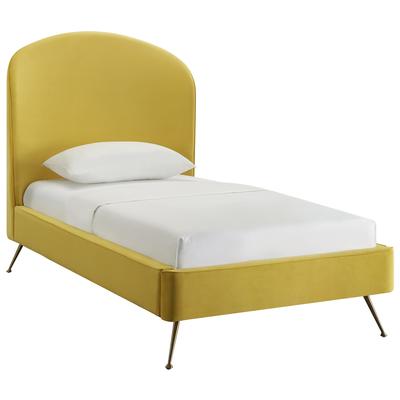 Contemporary Design Furniture Beds, Gold, King,Queen,Twin, Gold, Velvet, Beds, 793611828193, CDF-B6347