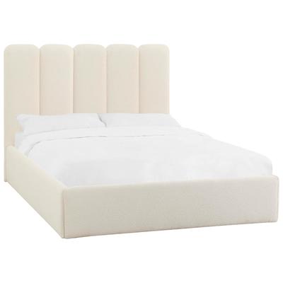 Beds Contemporary Design Furniture Palani-Bed Boucle Plywood Cream CDF-B68746 793580628572 Beds Cream beige ivory sand nude Upholstered King 
