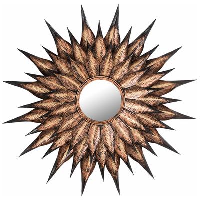 Mirrors Contemporary Design Furniture Sunflower-Mirror Iron Antique Gold CDF-C18241 793611829374 Mirrors 