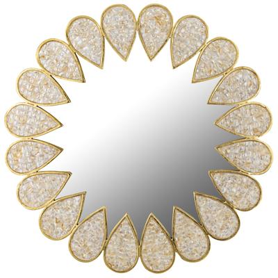 Mirrors Contemporary Design Furniture Zariah-Mirror Glass Iron MDF Mother of Pearl Gold CDF-C18404 793580615749 Mirrors 