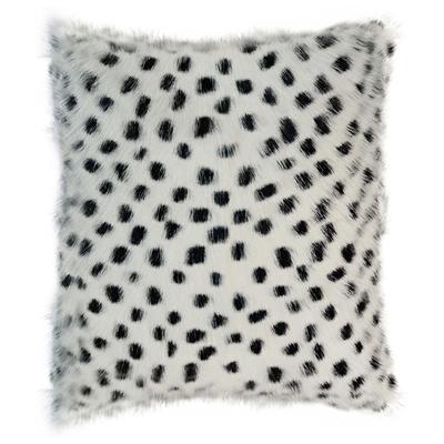 Decorative Throw Pillows Contemporary Design Furniture Genuine-Pillow Goatskin White Leopard CDF-C5724 793611831476 Pillows Black ebonyWhite snow Goatskin Black White Snow 