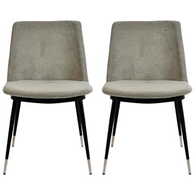 Chairs Contemporary Design Furniture Evora-Chair Velvet Grey CDF-D4328 806810359273 Dining Chairs Black ebonyGray GreySilver 