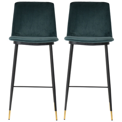 Bar Chairs and Stools Contemporary Design Furniture Evora-Stool Velvet Green CDF-D4330 793611831889 Stools Black ebonyBlue navy teal turq Bar Counter Velvet 