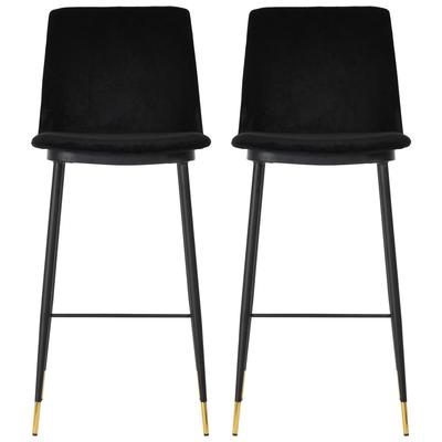 Bar Chairs and Stools Contemporary Design Furniture Evora-Stool Velvet Black CDF-D4333 793611831919 Stools Black ebony Bar Counter Velvet 