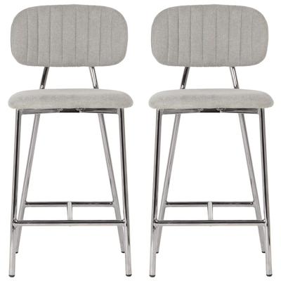 Bar Chairs and Stools Contemporary Design Furniture Fabric Metal Plywood Grey CDF-D44221 793611836259 Stools Gray GreySilver Bar Counter Metal 