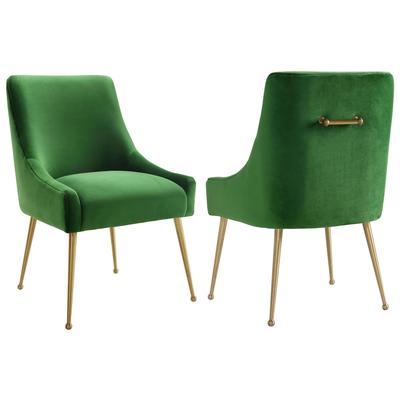 Chairs Contemporary Design Furniture Beatrix-Chair Velvet Wood Green CDF-D46 806810351598 Dining Chairs Blue navy teal turquiose indig Accent Chairs AccentSide Chair 