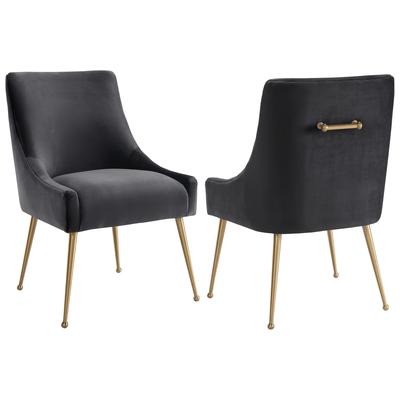 Chairs Contemporary Design Furniture Beatrix-Chair Stainless Steel Velvet Wood Grey CDF-D47 806810351604 Dining Chairs Gold Gray Grey Accent Chairs AccentSide Chair 