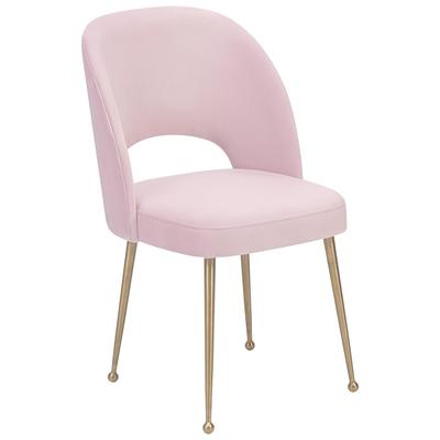Chairs Contemporary Design Furniture Swell-Chair Velvet Blush CDF-D61 806810355312 Dining Chairs Gold Pink Fuchsia blush 
