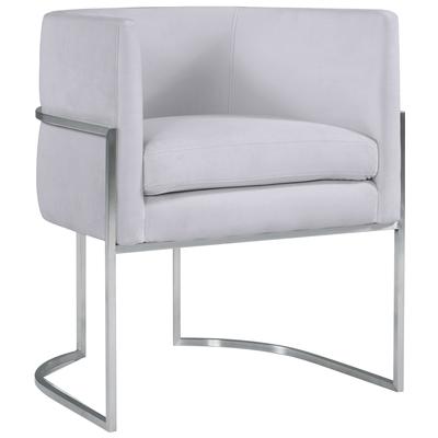 Dining Room Chairs Contemporary Design Furniture Giselle-Chair Velvet Grey CDF-D6300 806810359372 Dining Chairs Gray GreySilver Steel Metal IronVelvet Metal Aluminum steel GunMetal 