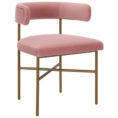 Chairs Contemporary Design Furniture Kim-Chair Velvet Blush CDF-D6432 793611831063 Dining Chairs Pink Fuchsia blush 