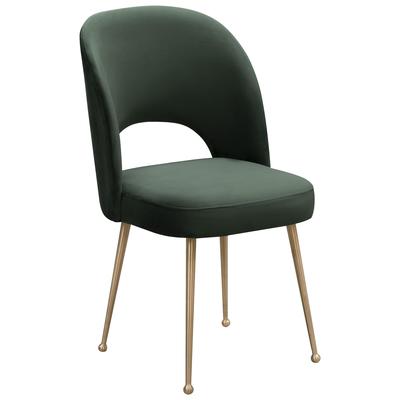 Chairs Contemporary Design Furniture Swell-Chair Velvet Forest Green CDF-D6486 793611831926 Dining Chairs Blue navy teal turquiose indig 
