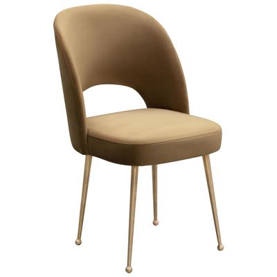 Chairs Contemporary Design Furniture Swell-Chair Velvet Cognac CDF-D6487 793611831933 Dining Chairs Gold 