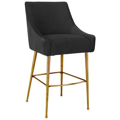 Bar Chairs and Stools Contemporary Design Furniture Beatrix-Barstool Velvet Black CDF-D68223 793611834255 Stools Black ebony Bar Velvet 