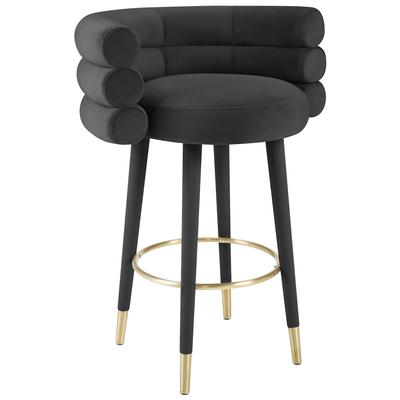 Contemporary Design Furniture Bar Chairs and Stools, Black,ebony, Bar,Counter, Velvet, Black, Birch,Plywood,Velvet, Stools, 793611834408, CDF-D68226
