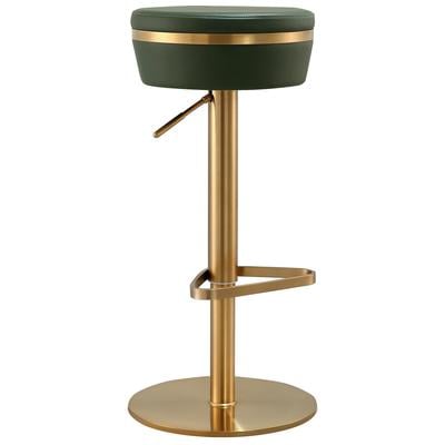 Chairs Contemporary Design Furniture Astro-Stool MDF Stainless Steel Vegan Leat Green CDF-D68296 793611836648 Stools Black ebonyGold Green emerald Stools Stool 