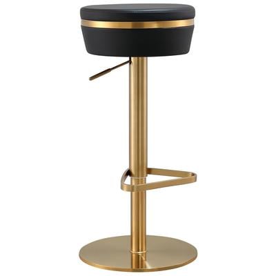 Chairs Contemporary Design Furniture Astro-Stool MDF Stainless Steel Vegan Leat Black CDF-D68297 793580615008 Stools Black ebonyGold Green emerald Stools Stool 