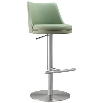 Chairs Contemporary Design Furniture Reagan-Stool MDF Stainless Steel Vegan Leat Sea Foam Green CDF-D68300 793580615039 Stools Green emerald tealSilver Stools Stool 