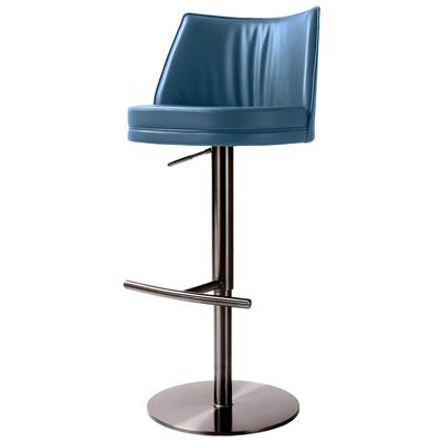 Chairs Contemporary Design Furniture Gala-Stool MDF Stainless Steel Vegan Leat Blue CDF-D68621 793580625465 Stools Blue navy teal turquiose indig Stools Stool 