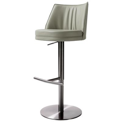 Chairs Contemporary Design Furniture Gala-Stool MDF Stainless Steel Vegan Leat Light Grey CDF-D68623 793580625489 Stools Black ebonyGray Grey Stools Stool 