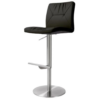 Chairs Contemporary Design Furniture Paddy-Stool MDF Stainless Steel Vegan Leat Black CDF-D68626 793580625519 Stools Black ebonySilver Stools Stool 